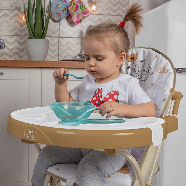 Стульчик для кормления Polini kids 252 Слоник, макиато