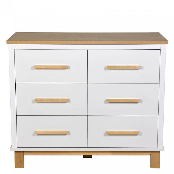Комод Polini kids Simple 3402, на ножках, белый-натуральный