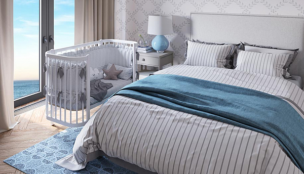 Кроватка детская овальная Polini kids Simple 350, белый