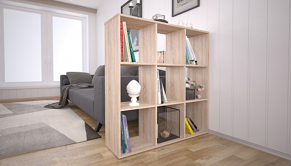 Стеллаж Polini Home Smart Кубический 9 секции, дуб