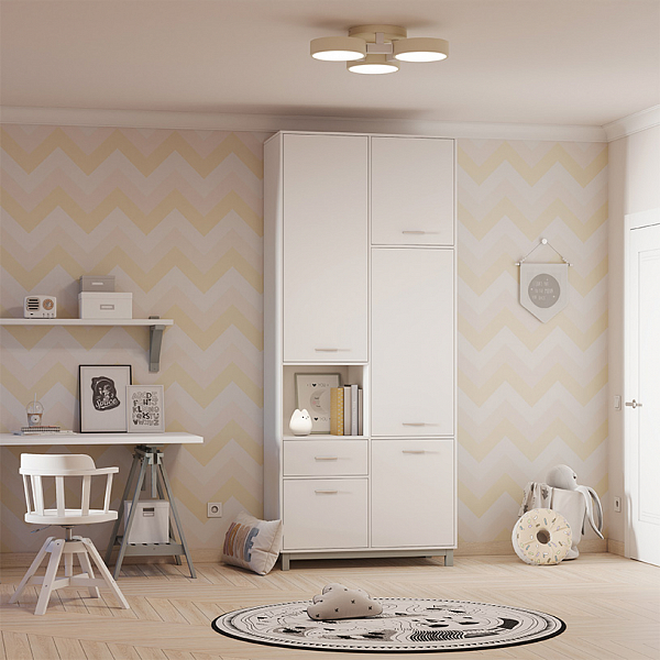 Шкаф двухсекционный Polini kids Mirum 2320, на ножках, белый