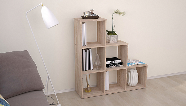 Стеллаж Polini Home Smart Каскадный 6 секций, дуб