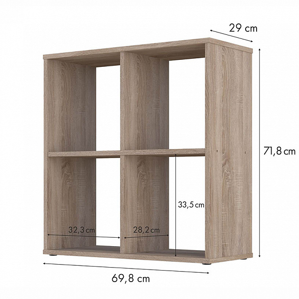 Стеллаж Polini Home Smart Кубический 4 секции, дуб