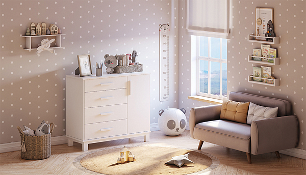Комод Polini kids Simple 3403, на ножках, белый