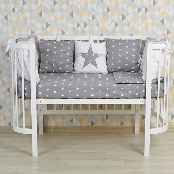 Кроватка детская овальная Polini kids Simple 350, белый