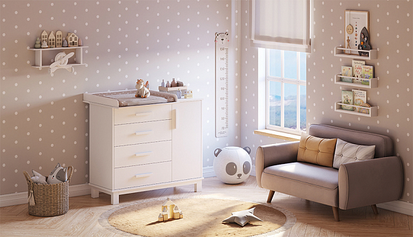 Комод Polini kids Simple 3403, на ножках, белый