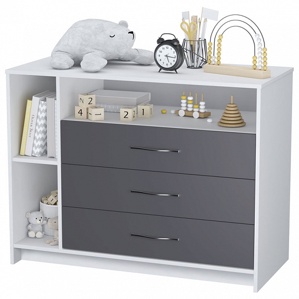 Комод Polini kids Simple 2110, белый-серый