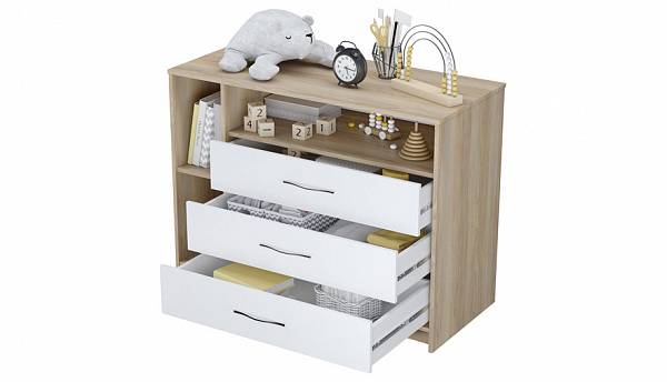 Комод Polini kids Simple 2110,  вяз-белый