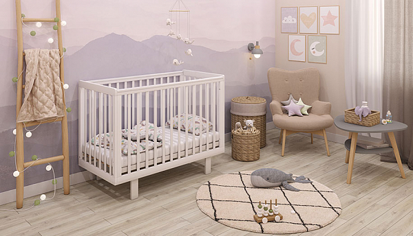 Кроватка детская Polini kids Simple 340, белый