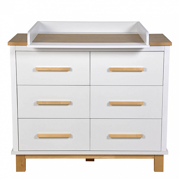 Комод Polini kids Simple 3402, на ножках, белый-натуральный