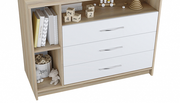 Комод Polini kids Simple 2110,  вяз-белый