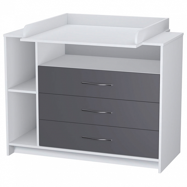 Комод Polini kids Simple 2110, белый-серый