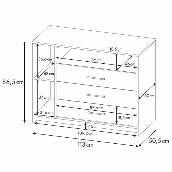 Комод Polini kids Simple 2110, белый