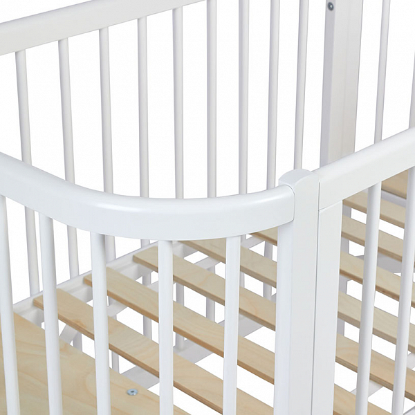 Кроватка детская овальная Polini kids Simple 350, белый