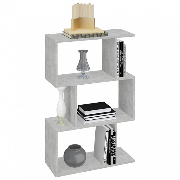 Стеллаж Polini Home Smart фигурный 3 секции, бетон