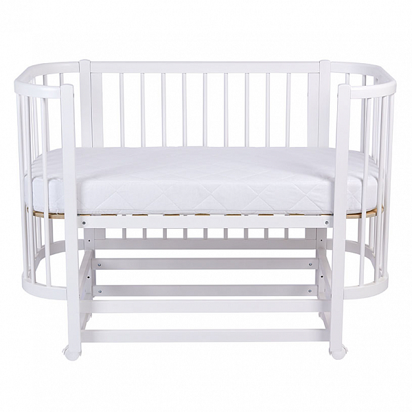 Кроватка детская овальная Polini kids Simple 350, белый
