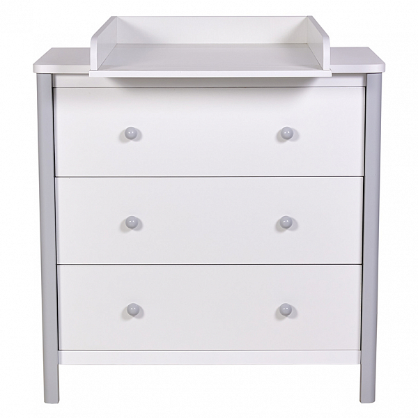 Комод Polini kids Simple 3501, белый-серый
