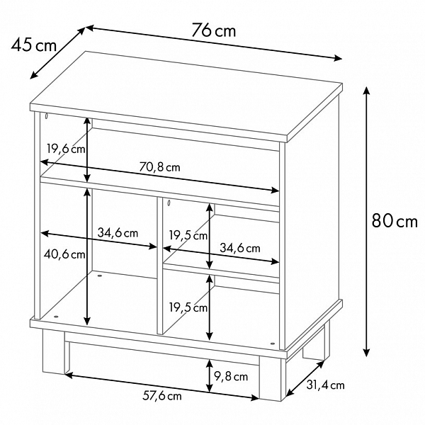 Комод Polini kids Simple 3400, на ножках, белый