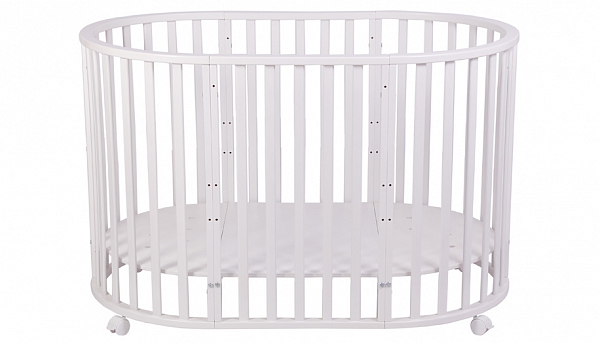 Круглая/овальная кроватка-трансформер Polini Kids Simple 930, белый