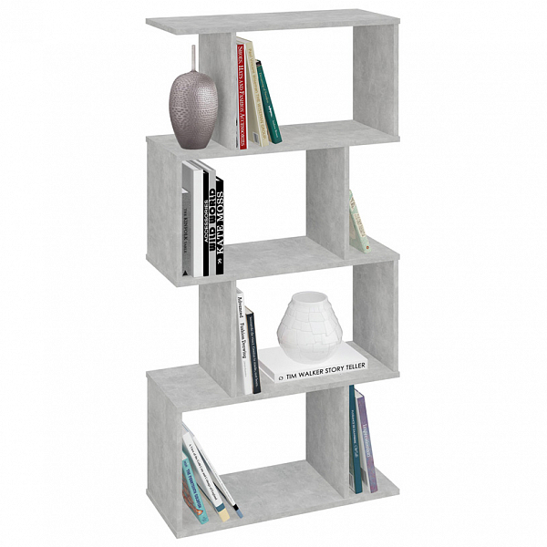 Стеллаж Polini Home Smart фигурный 4 секции, бетон