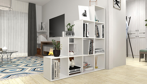 Стеллаж Polini Home Smart Каскадный 10 секций, белый