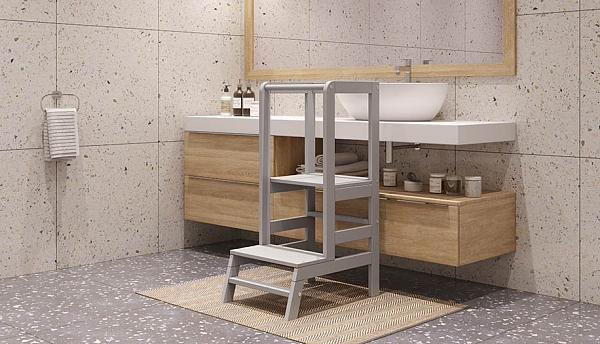 Башня помощника Монтессори Polini kids Step, серый