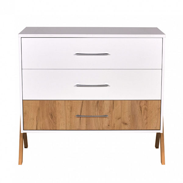 Комод Polini kids Porto 2200, белый-дуб крафт золотой