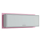 Полка книжная с дверью Polini kids Mirum 7L 1200, серый-розовый