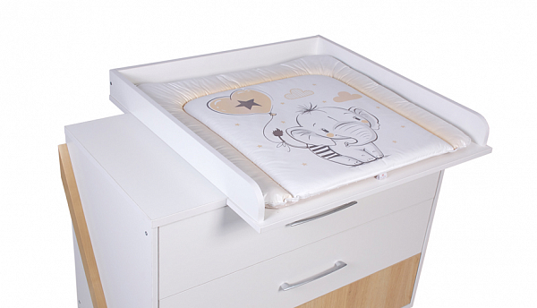 Комод Polini kids Porto 2200, на ножках, белый-дуб светлый