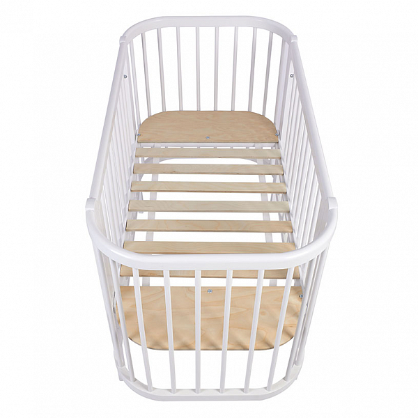 Кроватка детская овальная Polini kids Simple 350, белый