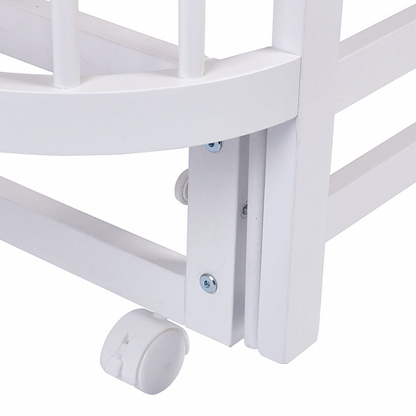 Кроватка детская овальная Polini kids Simple 350, белый