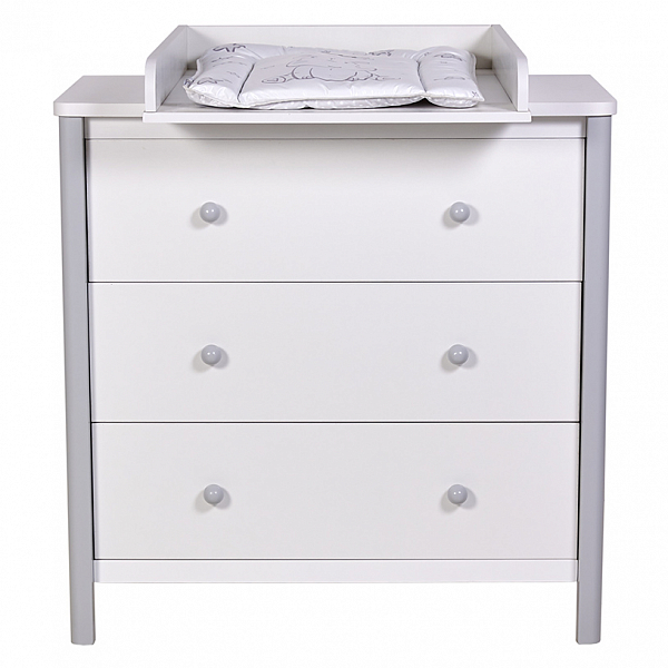 Комод Polini kids Simple 3501, белый-серый