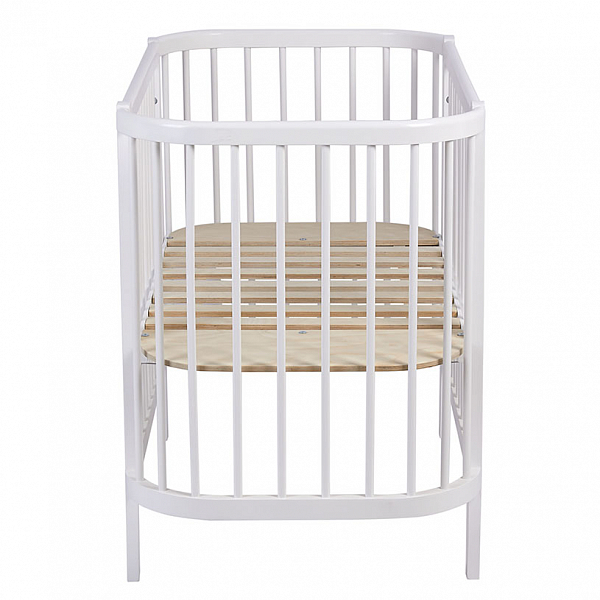 Кроватка детская овальная Polini kids Simple 350, белый