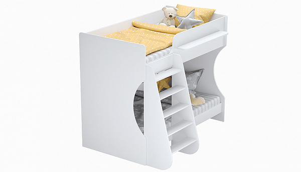 Кровать двухъярусная для детей Polini kids Dream 1500, белый