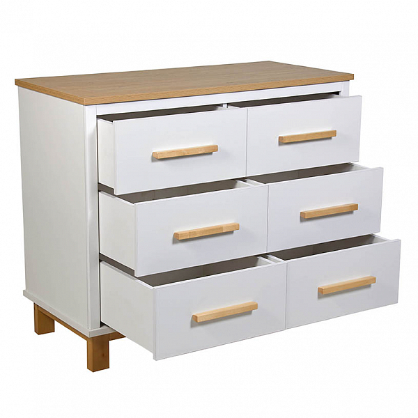 Комод Polini kids Simple 3402, на ножках, белый-натуральный