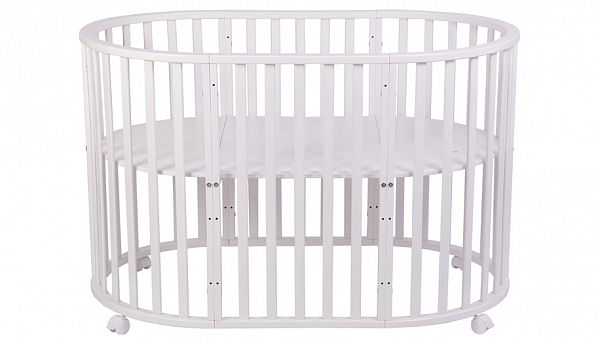Круглая/овальная кроватка-трансформер Polini Kids Simple 930, белый
