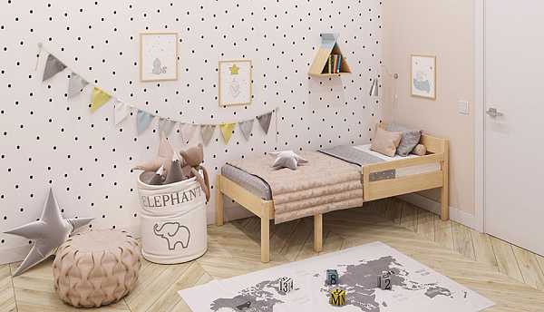 Кровать Polini kids Simple 935 раздвижная детская, натуральный