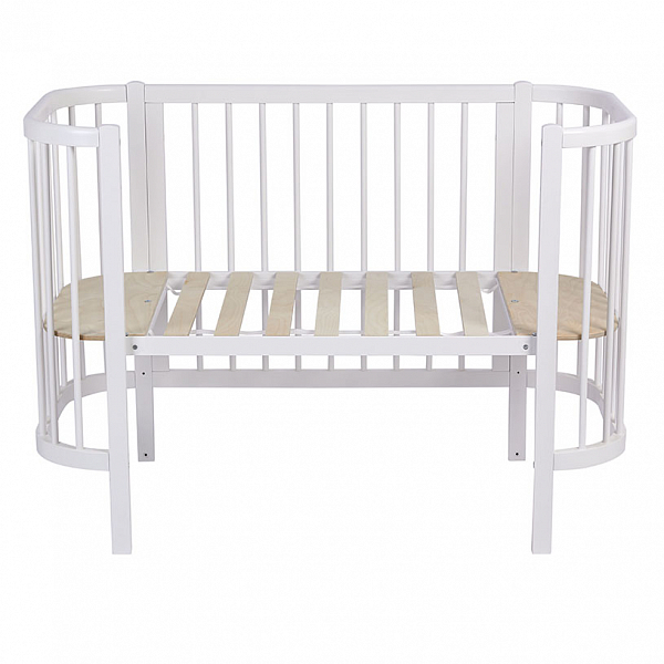 Кроватка детская овальная Polini kids Simple 350, белый